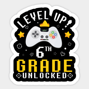 Gamer Fans Students Level Up 6th Grade Unlocked First Day Of School Sticker